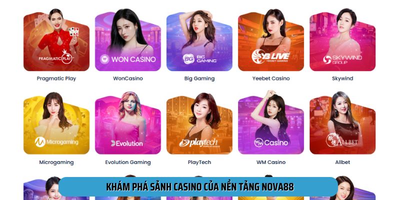 Khám phá sảnh casino của nền tảng Nova88