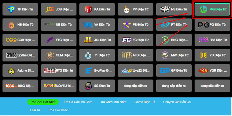 Giới thiệu các trò chơi phổ biến tại sảnh Slot MG